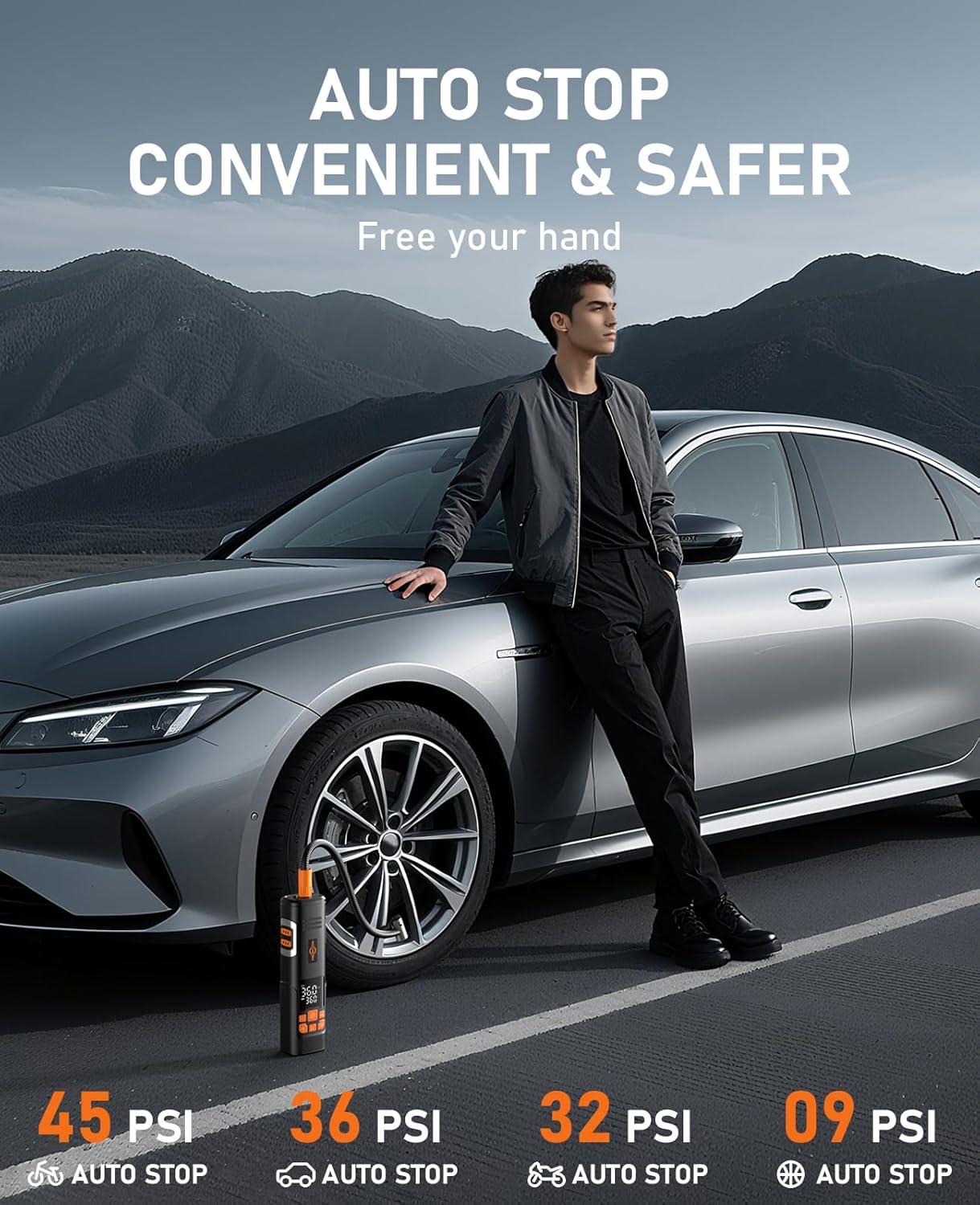 Aneson - cordless tire inflator portable