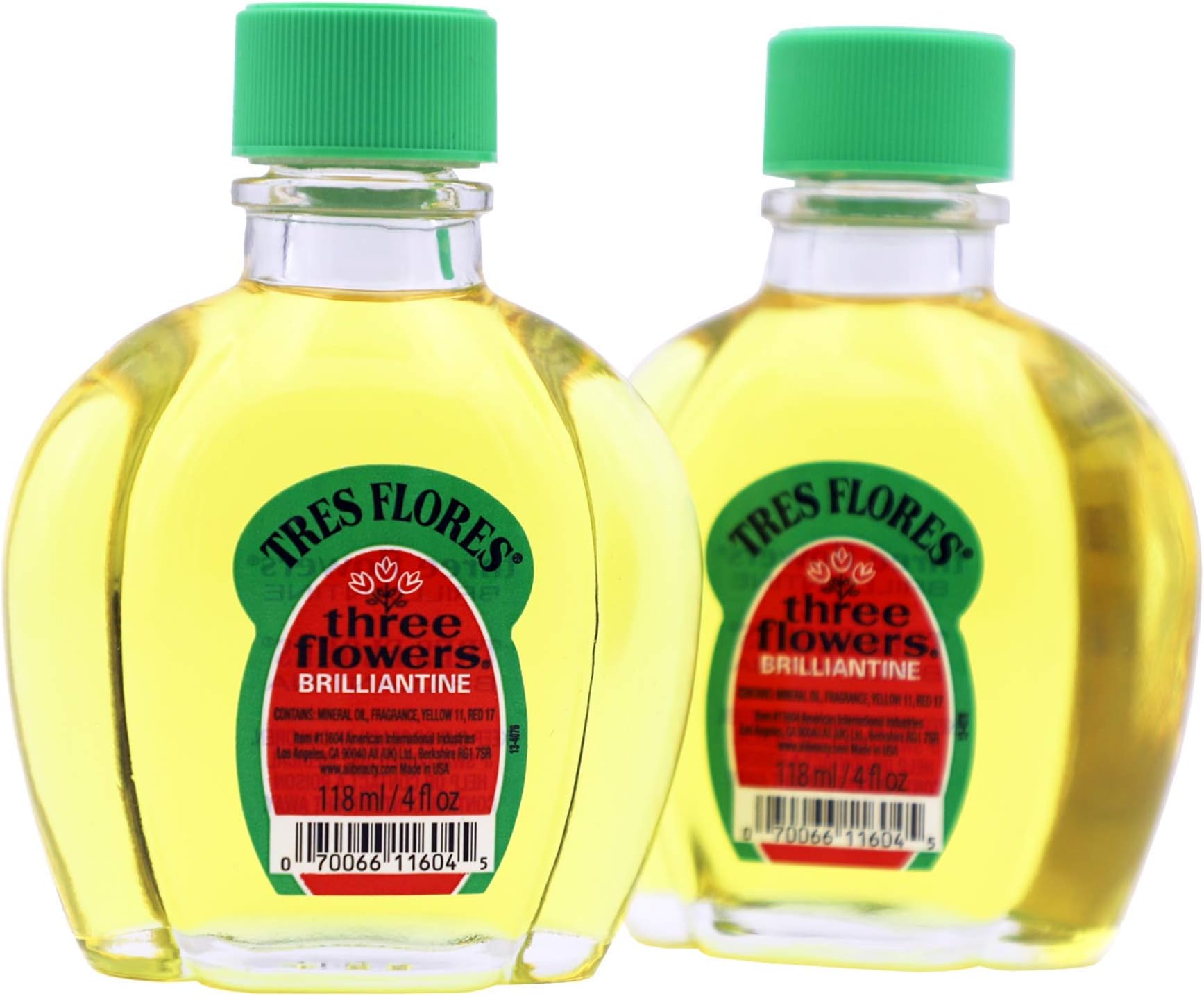 Brilliantine, Men Hair Styling Oil, Anti-Frizz, 2-Pack of 4 FL Oz, Bottles, amber