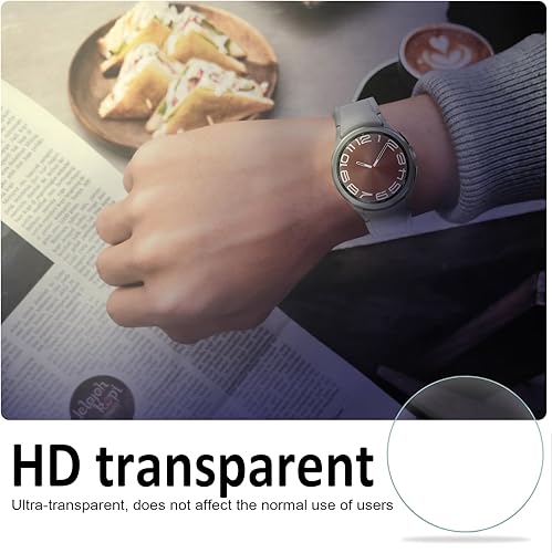 Miniatura 5 de Paquete de 4 Protector de pantalla para Samsung Galaxy Watch 6 Classic de 1.732 pulgadas, cubierta protectora de vidrio templado, accesorios para