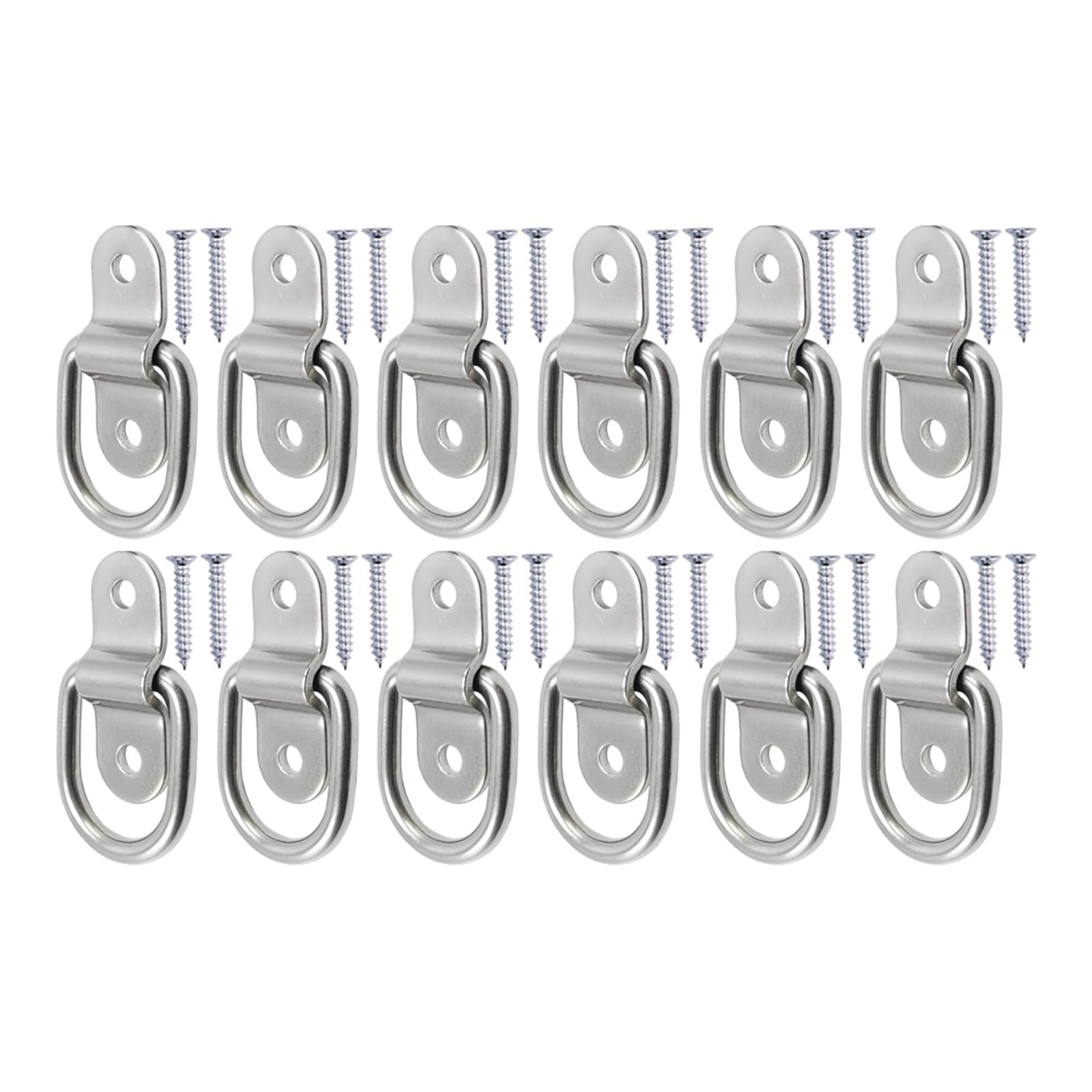 Pjfcewfdgx 12 Set Silver Iron D-Ring Tie-Down Anchor Recessed For Flatbed Trailer Truck