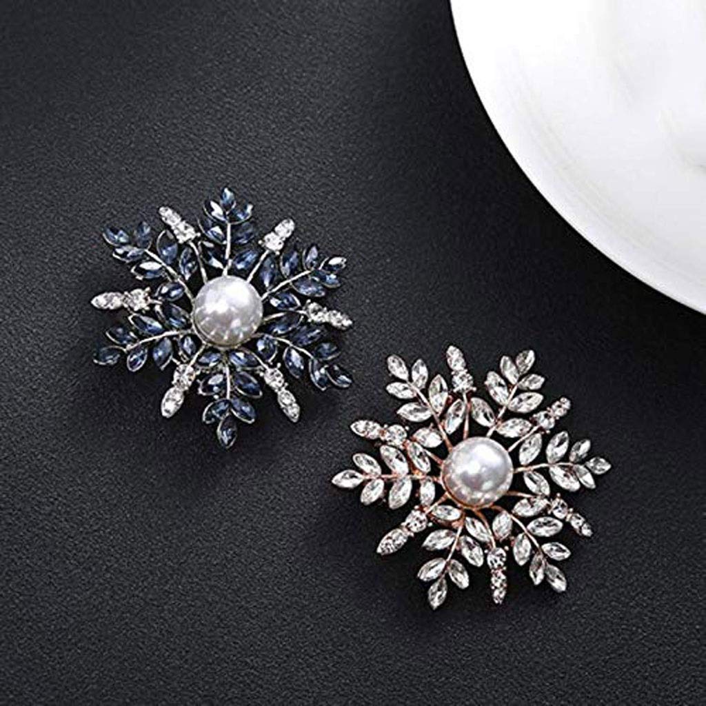 Broche Mujer Creativo Diamante Forma De Copo De Nieve Broche, Broche De Diamantes De Imitación De Cristal Joyería Vestido Bufanda Chal Clip