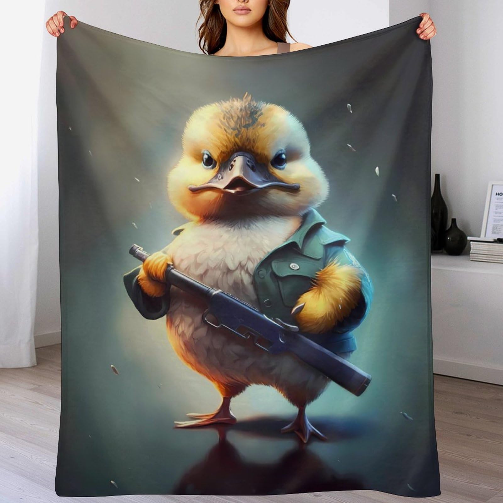 Ltttt Duck 3D Blankets Super Soft Cosy & Warm Blanket For Sofa Or Bed Flannel Machine Washable Comfortable & Stylish 130×150Cm