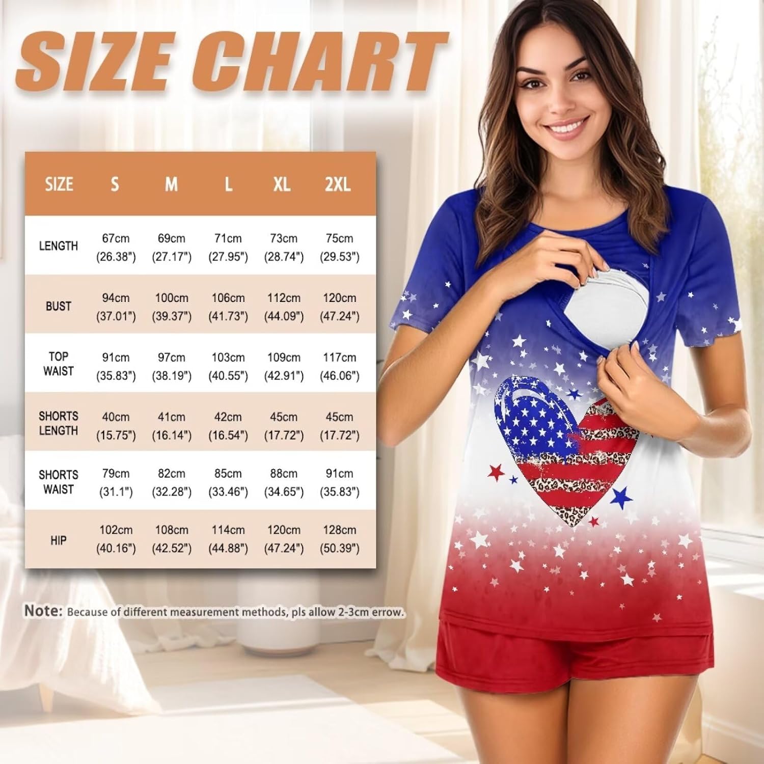 Women's Nursing Pajamas Set Double Layer Maternity Pjs Breastfeeding Casual Sleepwear Postpartum Loungewear