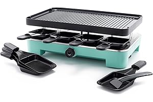 GreenLife Raclette - Indoor Tabletop Grill - Healthy Ceramic Non-Stick - 2-in-1 Grill & Griddle
