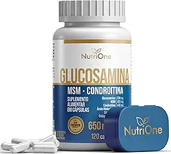 Fórmula Premium 7 Ativos Concentrados Glucosamina, MSM, Condroitina, Curcumina, Colágeno Tipo II, Ácido Hialurônico e Cálcio 120 Cáps - Nutrione