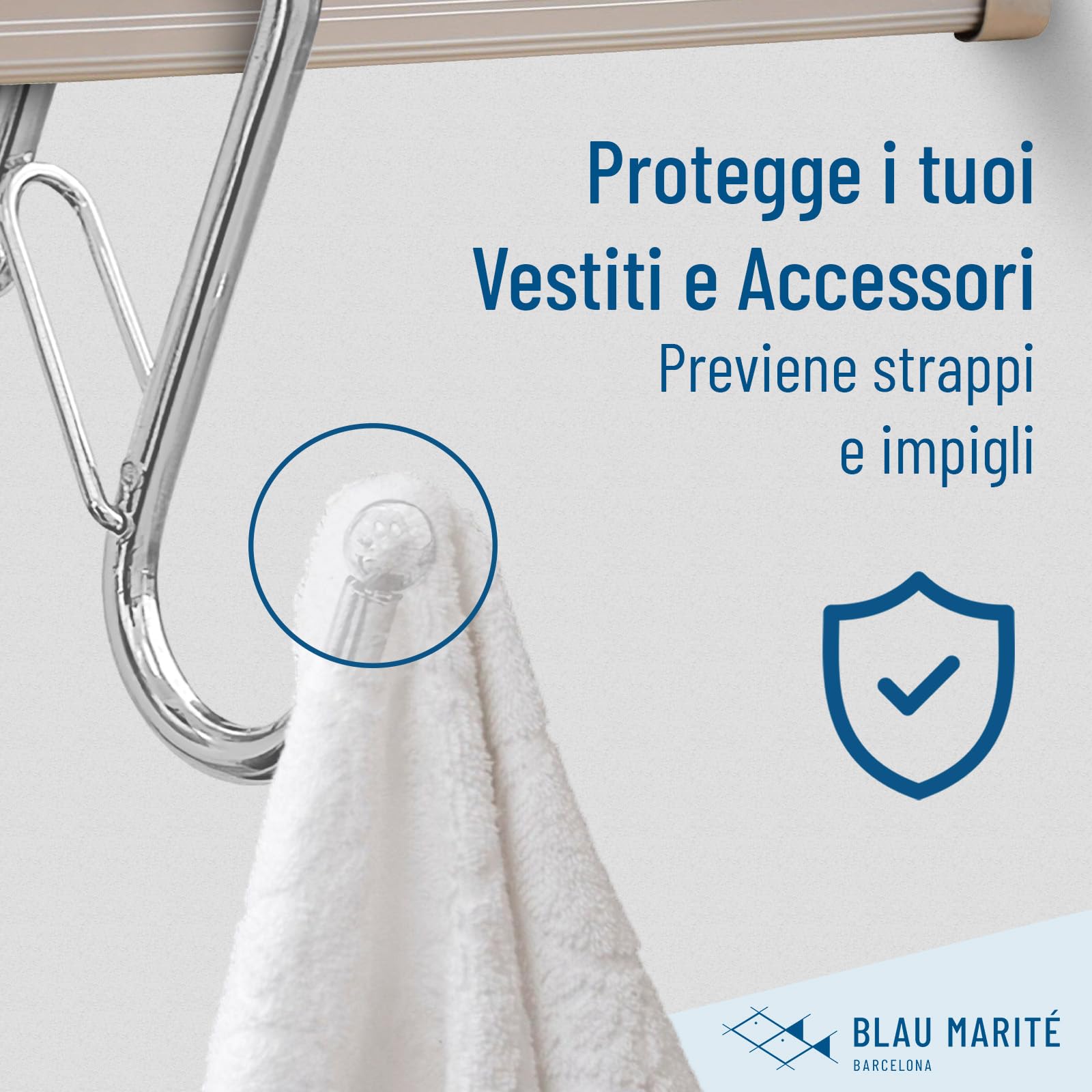 10 ganci in metallo a forma di S con sistema anticaduta, per armadio e organizzazione multiuso, Argento, per barre fino a 1,5 cm di diametro
