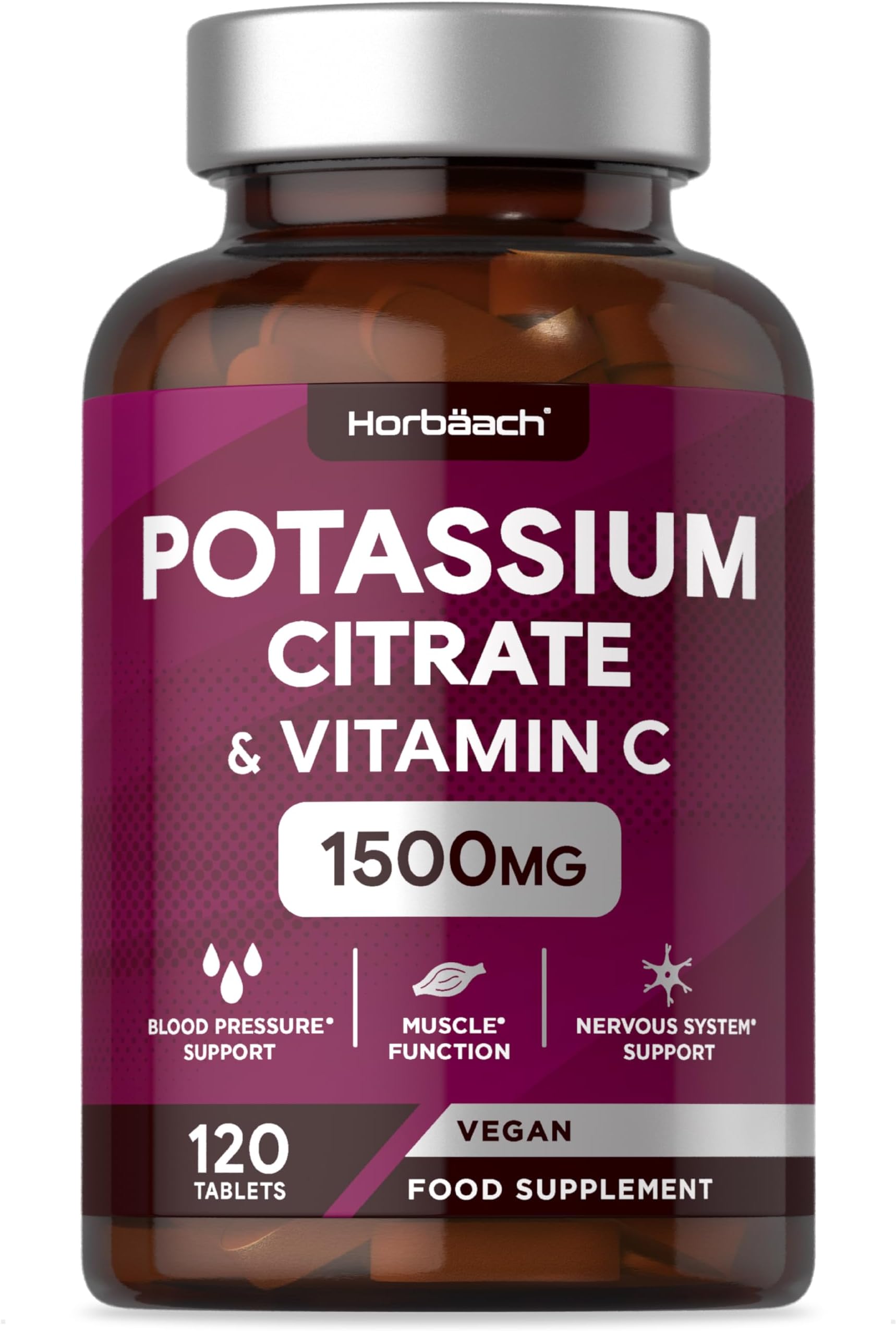 Potassium Supplement 1500mg with Vitamin C - Mineral Electrolytes