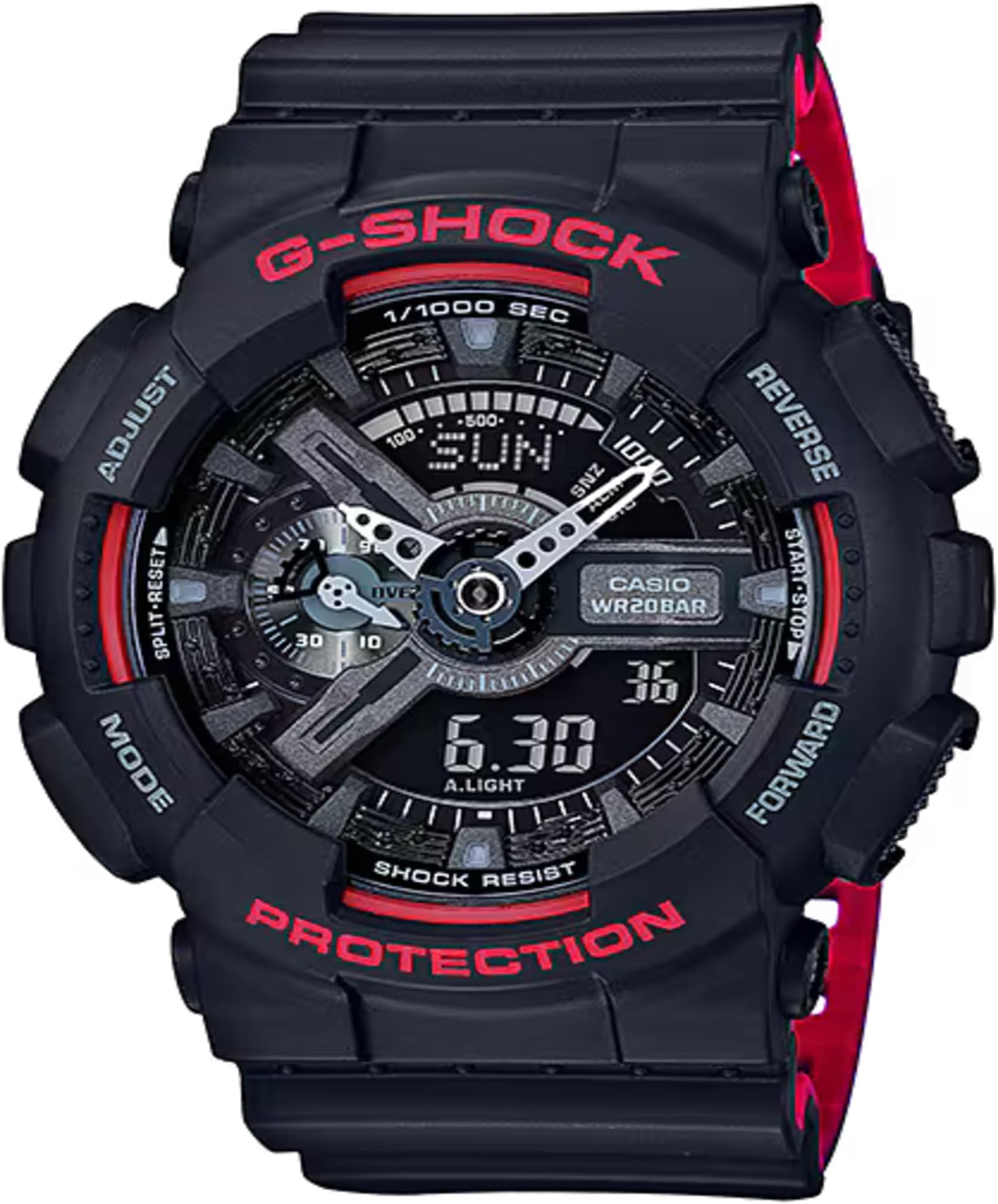 Casio ブラック メンズ アナログ - デジタル スポーツ クォーツ Casio Gショック 海外出荷 GA-110HR-1A