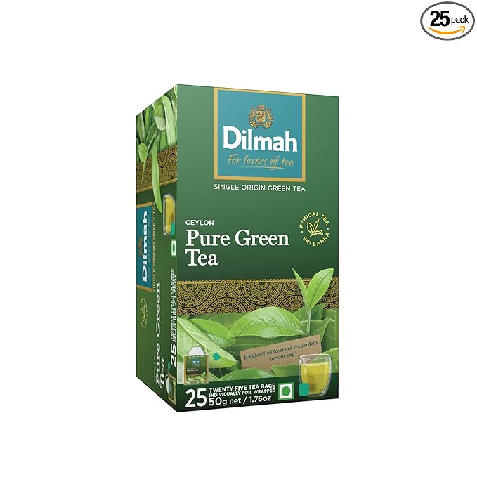 Dilmah Pure Ceylon Green Tea, 25 Tea Bags