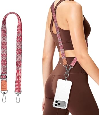 iWALK Colorful Multifunctional Phone Lanyard 0.7mm Ultra-Thin Metal Insert, Adjustable Anti-Lost Crossbody Neck Strap, Compatible for iPhone Android Smartphones