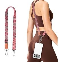 iWALK Colorful Multifunctional Phone Lanyard 0.7mm Ultra-Thin Metal Insert, Adjustable Anti-Lost Crossbody Neck Strap, Compatible for iPhone Android Smartphones