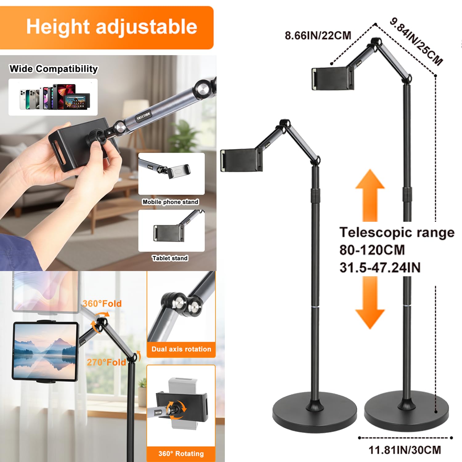 Soporte simple de pared, resistente y estable, diseño minimalista, ahorra espacio, altamente flexible, compatible con teléfonos y tabletas