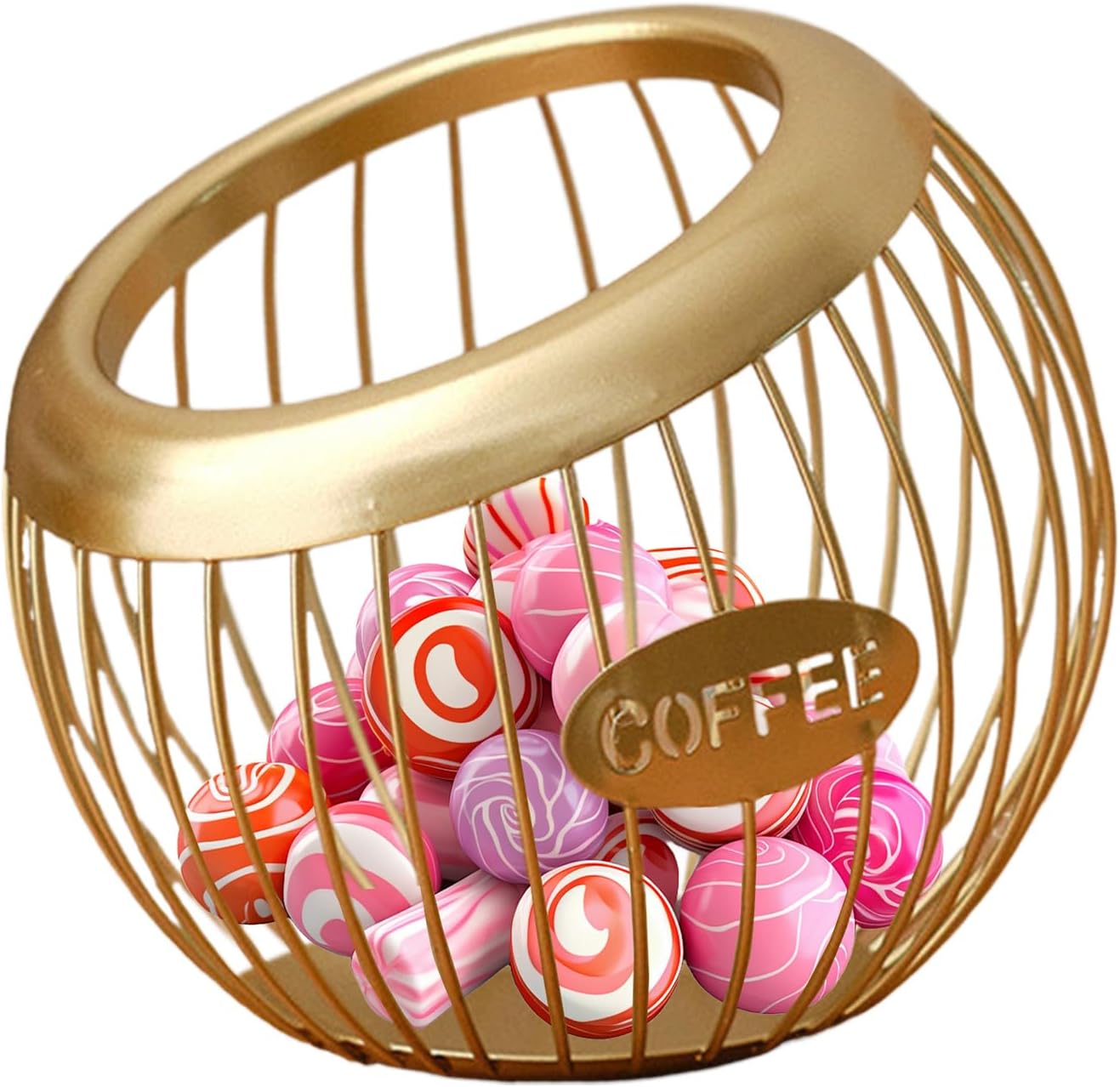 Coffee Pod Basket, Large Capacity Organizer, Iron Holder with Sturdy Storage Design, Kitchen Counter Tool for Convenience, Household Supplies, Reliable Storage Tools for Desktop Coffee Station