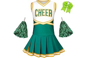 GRAJTCIN Girls Cheerleader Costume Halloween Dress Up Cheerleading Uniform Outfit 6-14 Years...