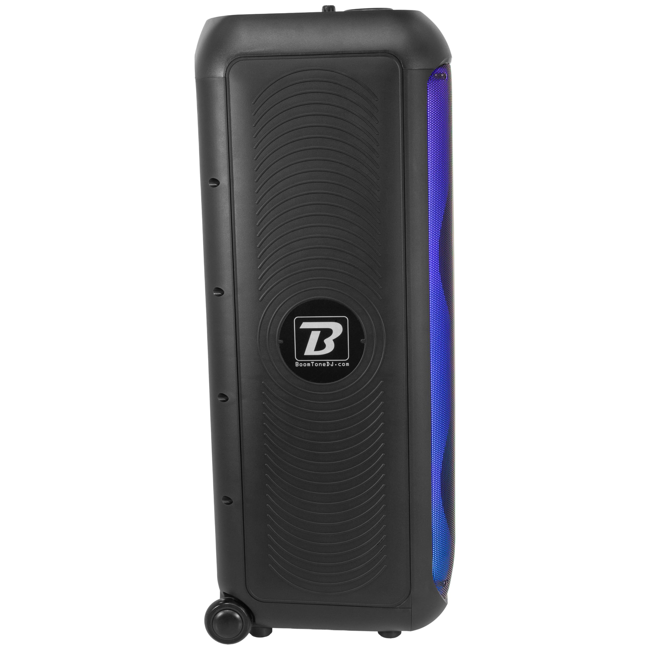 BoomToneDJ BOOMaster 900 – Enceinte Portable Active 900W avec Effets Lumineux, Bluetooth 5.0, TWS, USB/SD, Batterie Rechargeable, roulettes et poignée.