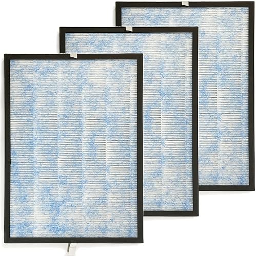 Nispira True HEPA con reemplazo de prefiltro de carbón activado compatible con Membrane Solutions MSA3 purificador de aire, 3 paquetes