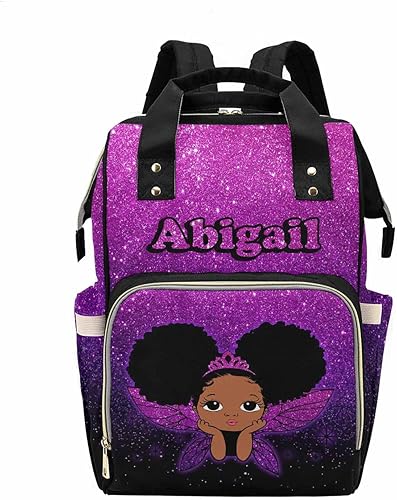 Miniatura 3 de M YESCUSTOM Bolsa de pañales personalizada del color del arco iris con el nombre para la bolsa de bebé personalizada de las, 0109-A23, Mochilas