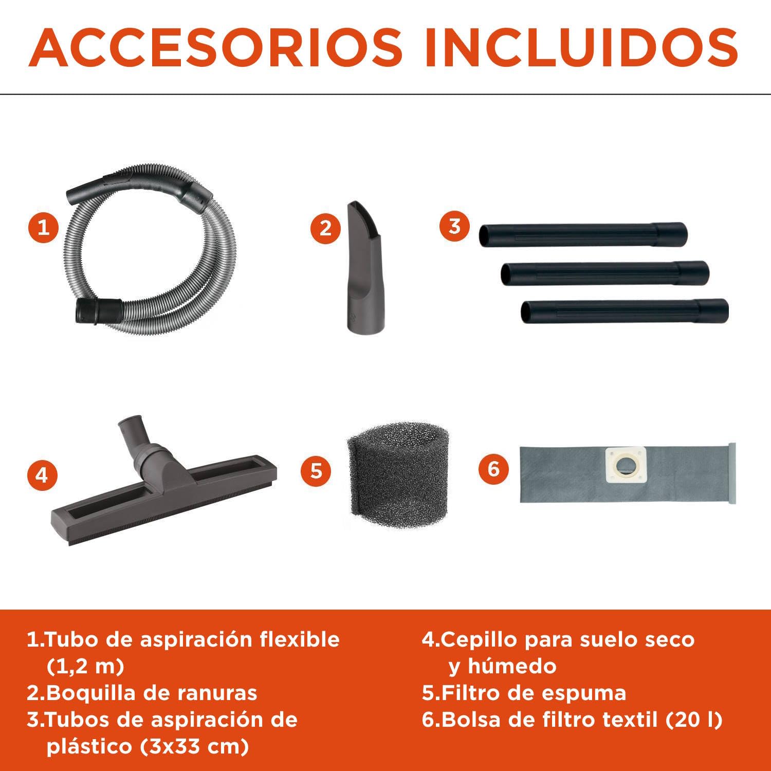 Black+Decker Aspirador Multiuso BXVC20XE de sólidos y líquidos (1400 W, 20 l)