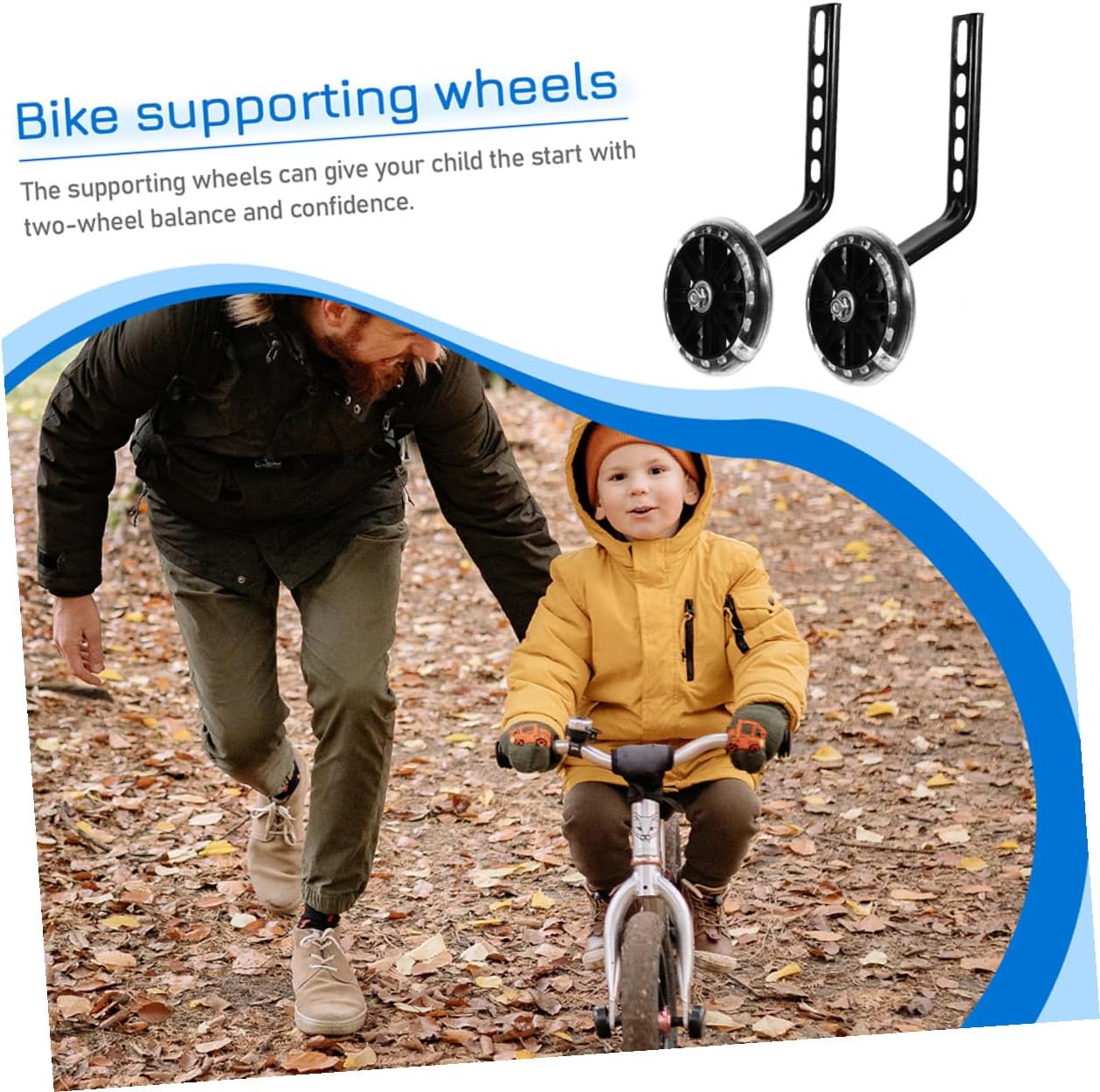 4pcs Auxiliary Training Wheels with Adjustable Mounts Durable Stabilizer Wheels for Safe Riding