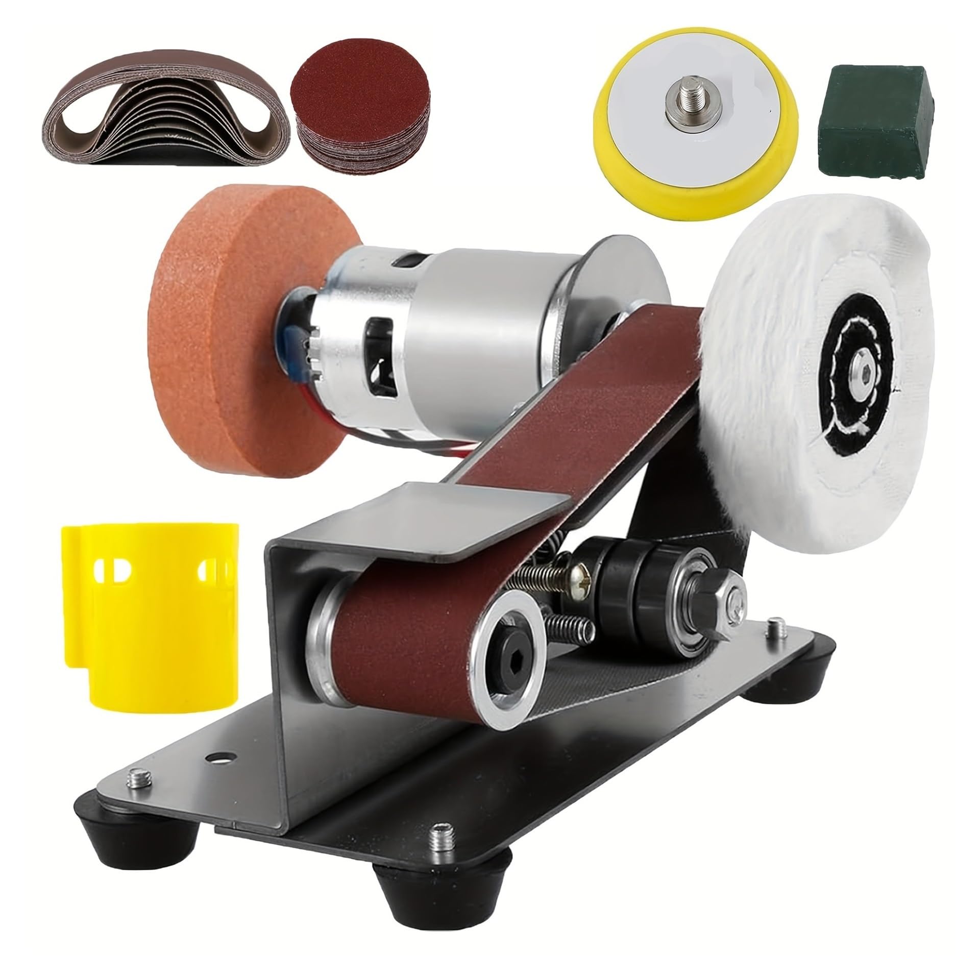 Csdasw 001 Mini Electric Belt Sander Diy Polishing Grinding Machine With Grinder Set Sharpener Cutter Knife Edges Jewellery Diy