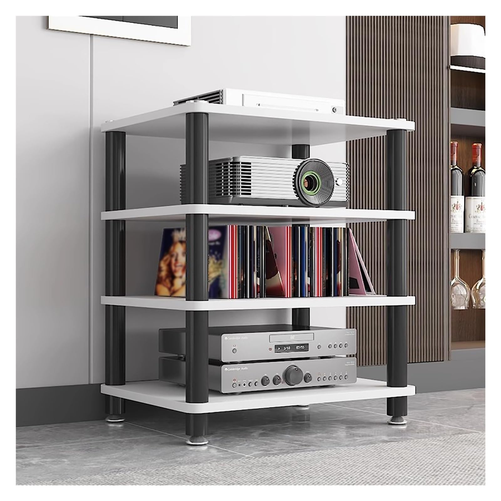 Meuble multimédia de haute qualité pour tourne-disque et amplificateur