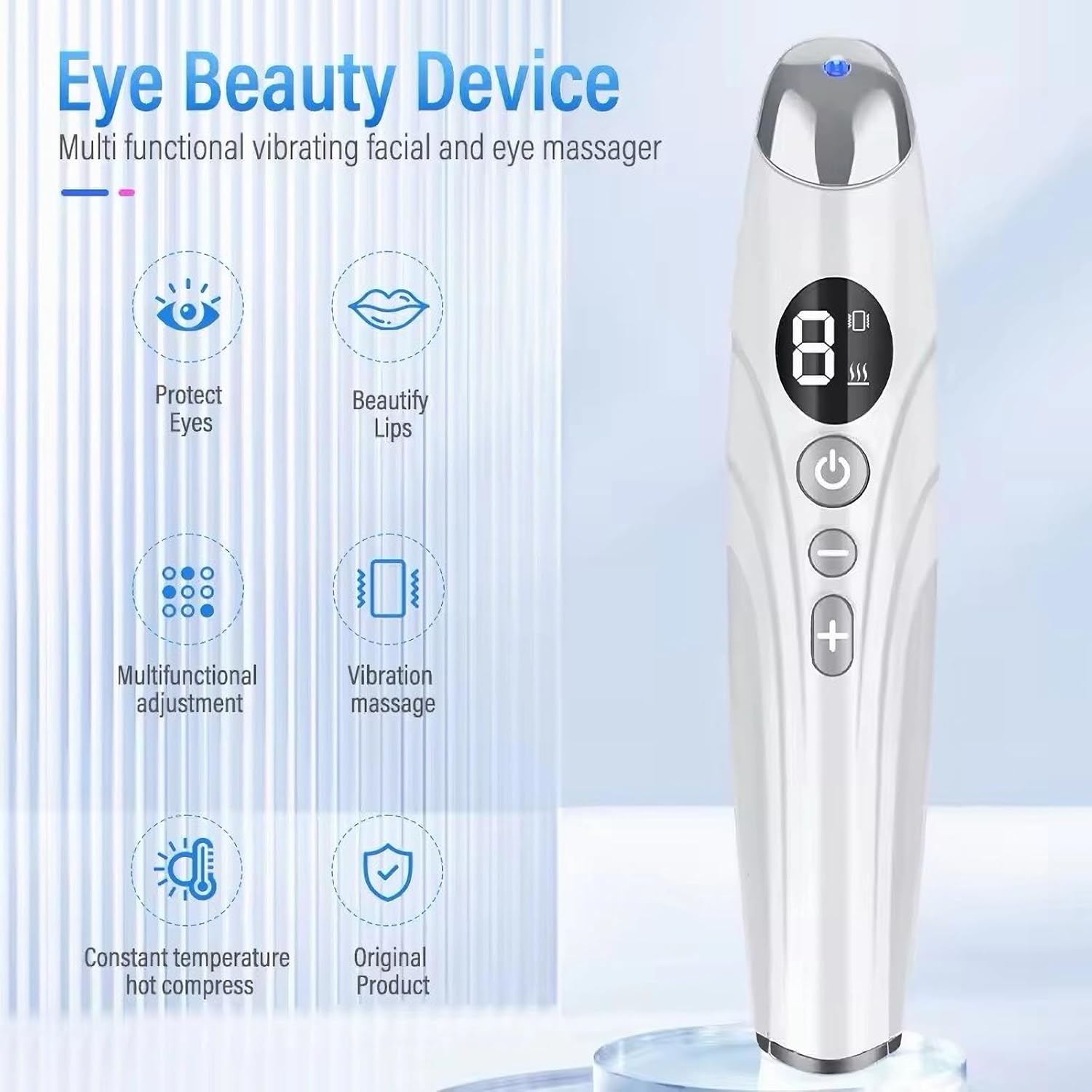 Eye Lift Wand, Depuffing Wand Chargeable Heated Eye Wand - Eye Massager for Dry Eyes, Dark Circles and Puffiness, Eye Lifting Device for Fine Lines and Wrinkles Beauty Wand