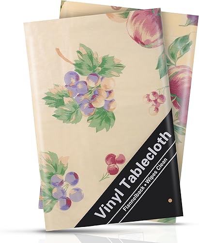 Mantel de vinilo con respaldo de franela, diseño de manzana deliciosa