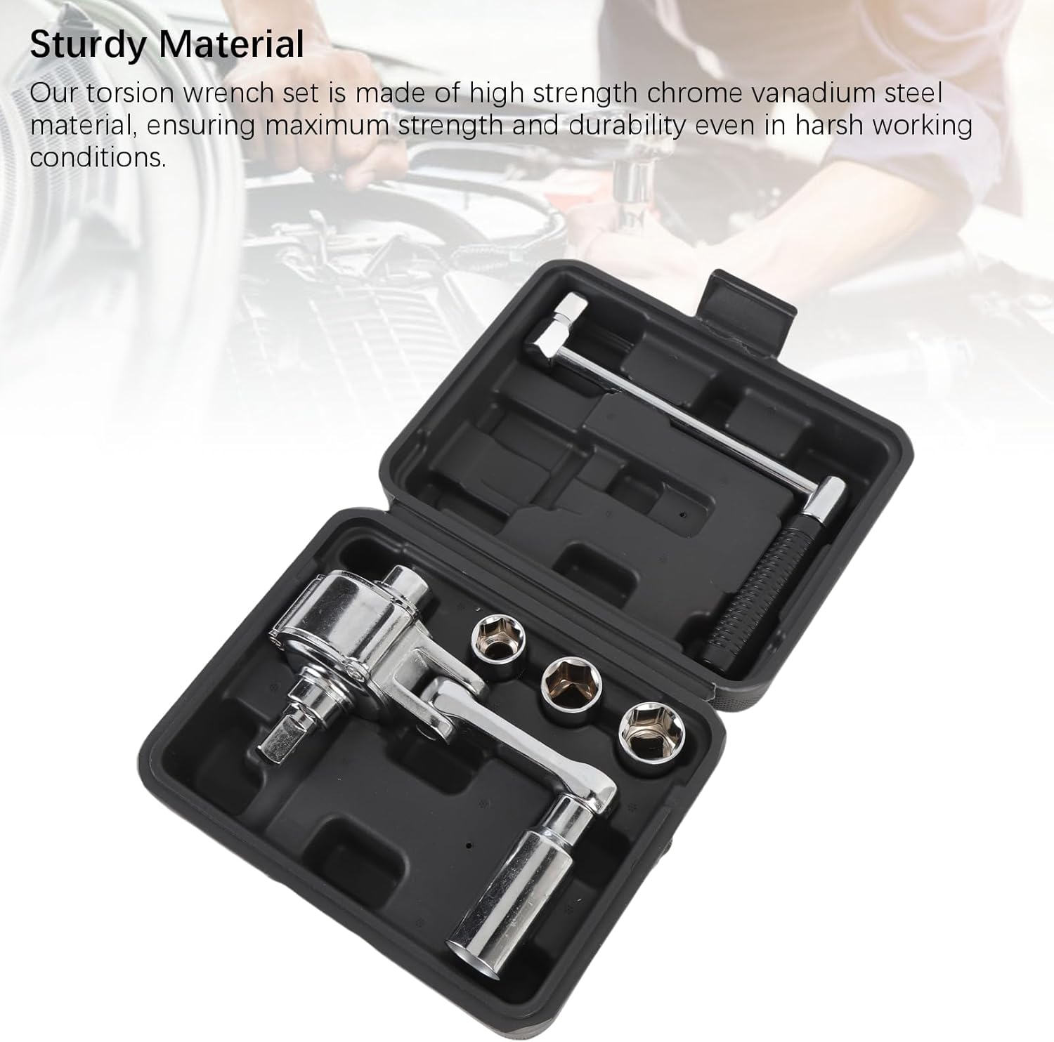 Lier Wrench Set :16,Duty/Drive Nut Disassembly Tool with 3 Sockets for Car Tire Lug Nuts Drive Wrench Set,Steel,Nut Disassembly Tool,Portable Lug,Multiplier