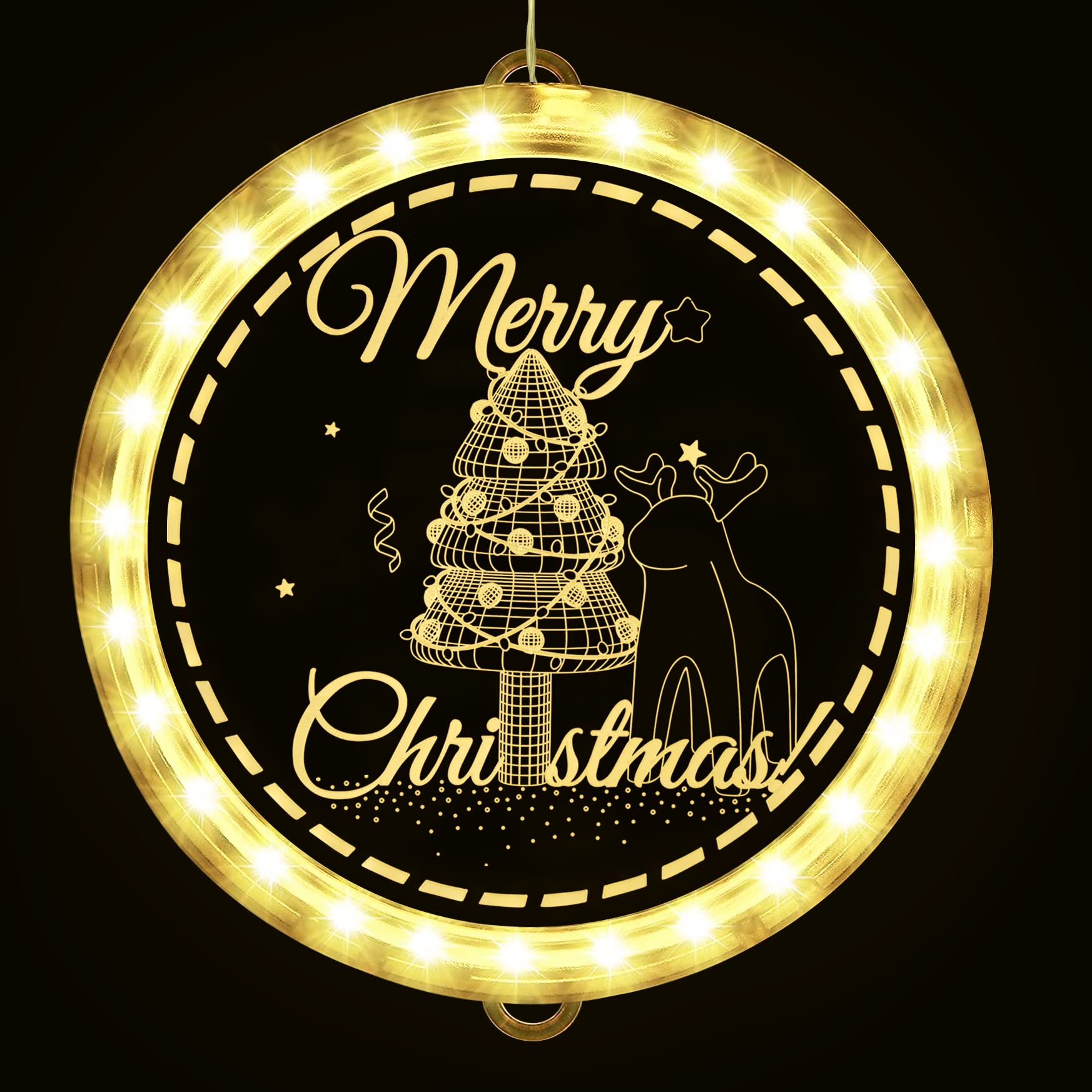 Christmas Window Lights Decorations, 9.5inch LED Battery Operated