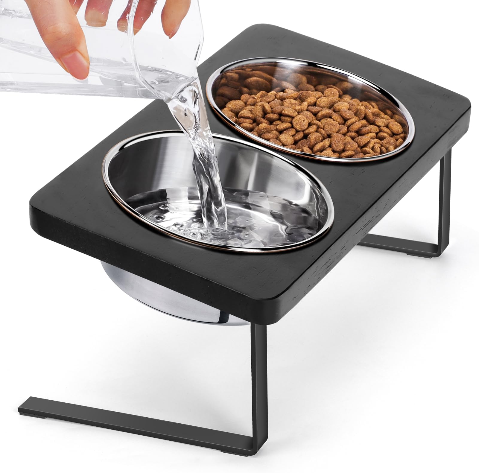 Elevated Cat Bowls 15° Tilted Raised Cat Food Stainless