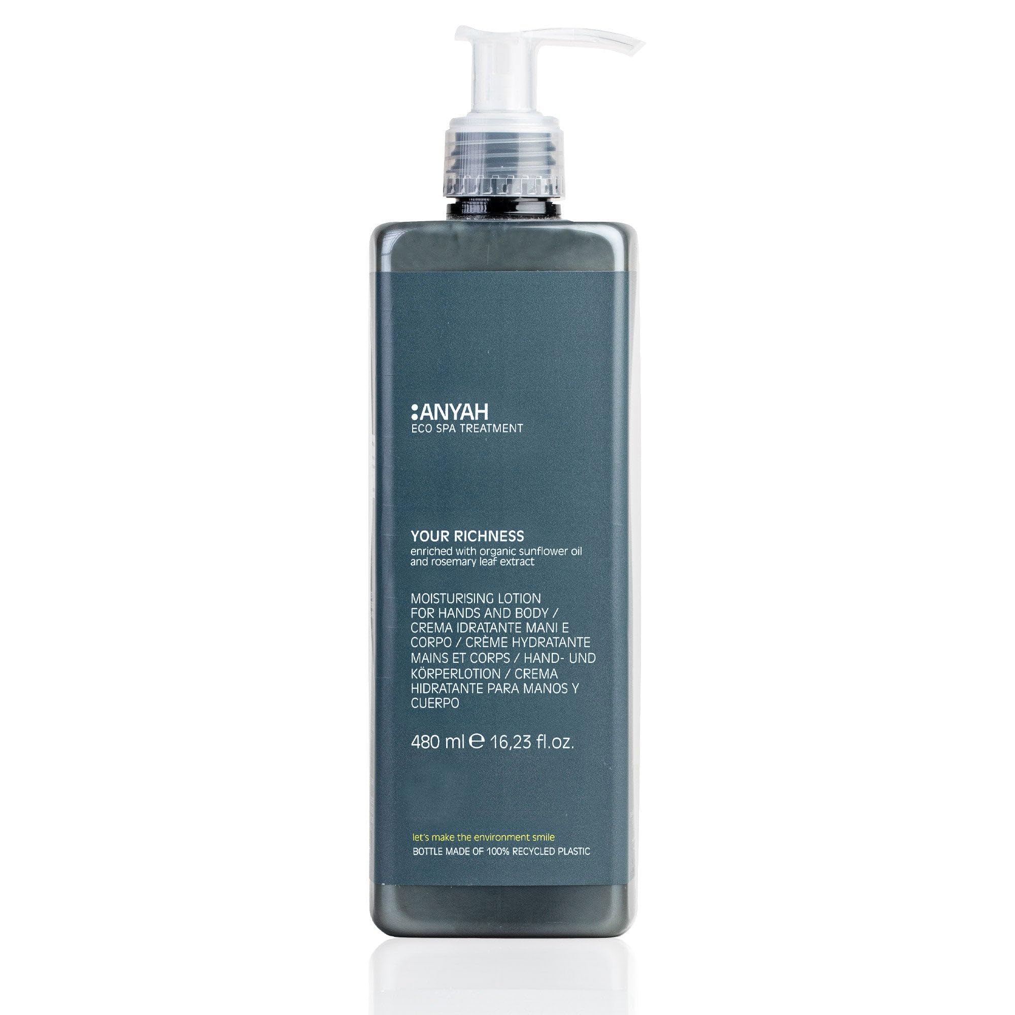 Anyah Moisturising Lotion For Hand And Body 480 Ml 18 pack Your Richness Certified Ecocert Greenlife - Cosmebio