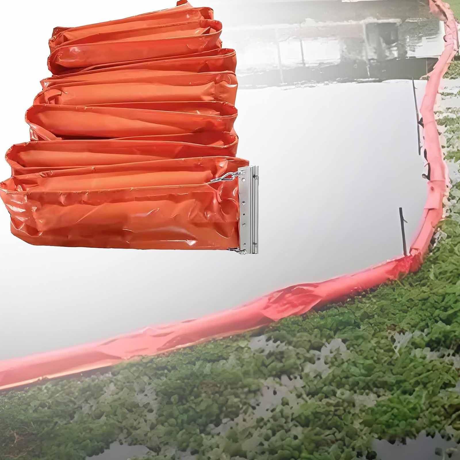 DUANHOZ PVC Oil Boom,Heavy-Duty PVC Floating Oil Boom, 20m/65.6ft - Customizable DIY Spill Containment for Rivers & Lakes, Reusable Emergency Response Oil Barrier, 45cm/17.7inch