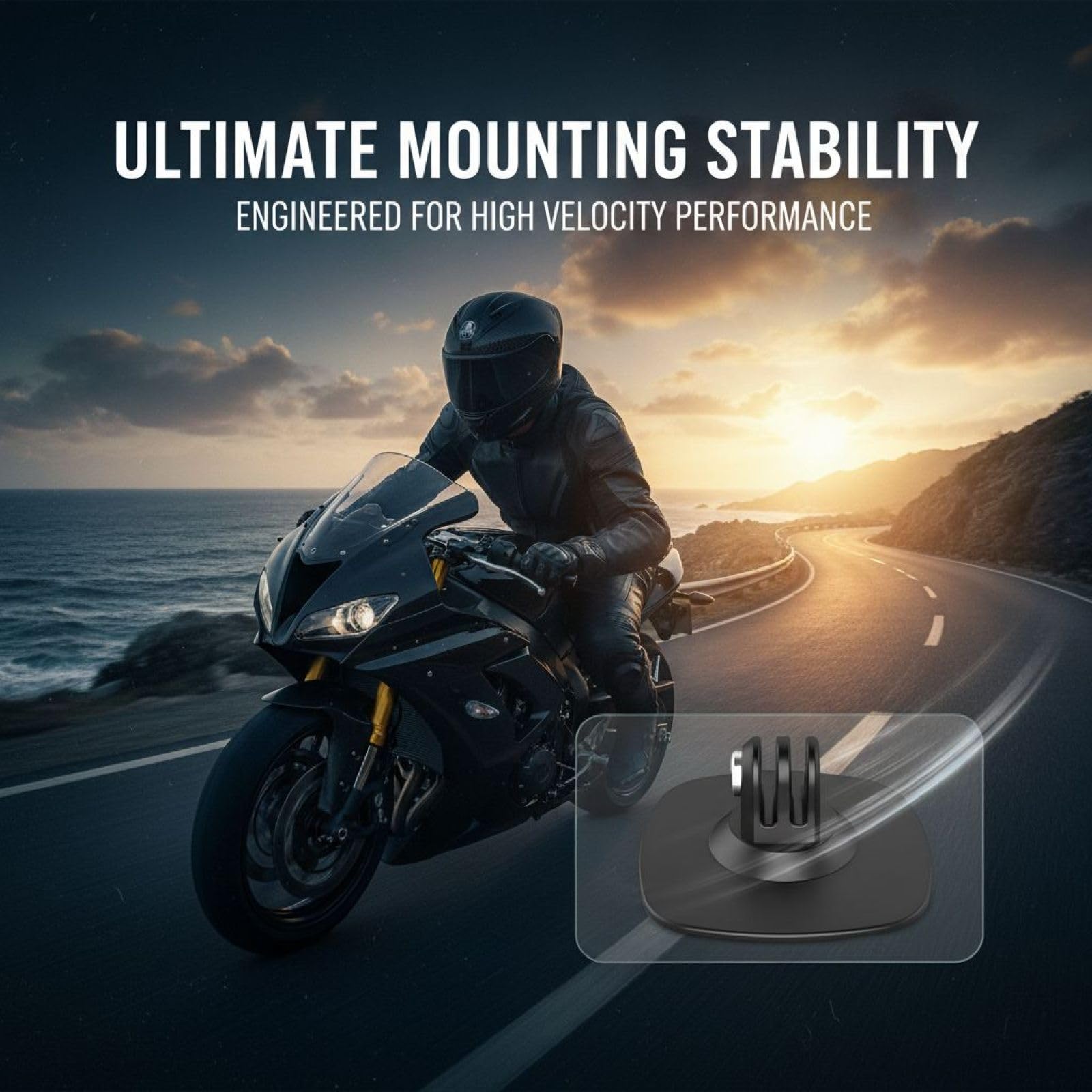 2 STK. Flexible Klebehalterung für Helm, für Insta360 X5 X4, Sportkamera Zubehör, große Basis 2,5 in / 63 mm, mit 1/4 Adapter und Montageschraube, schwarz