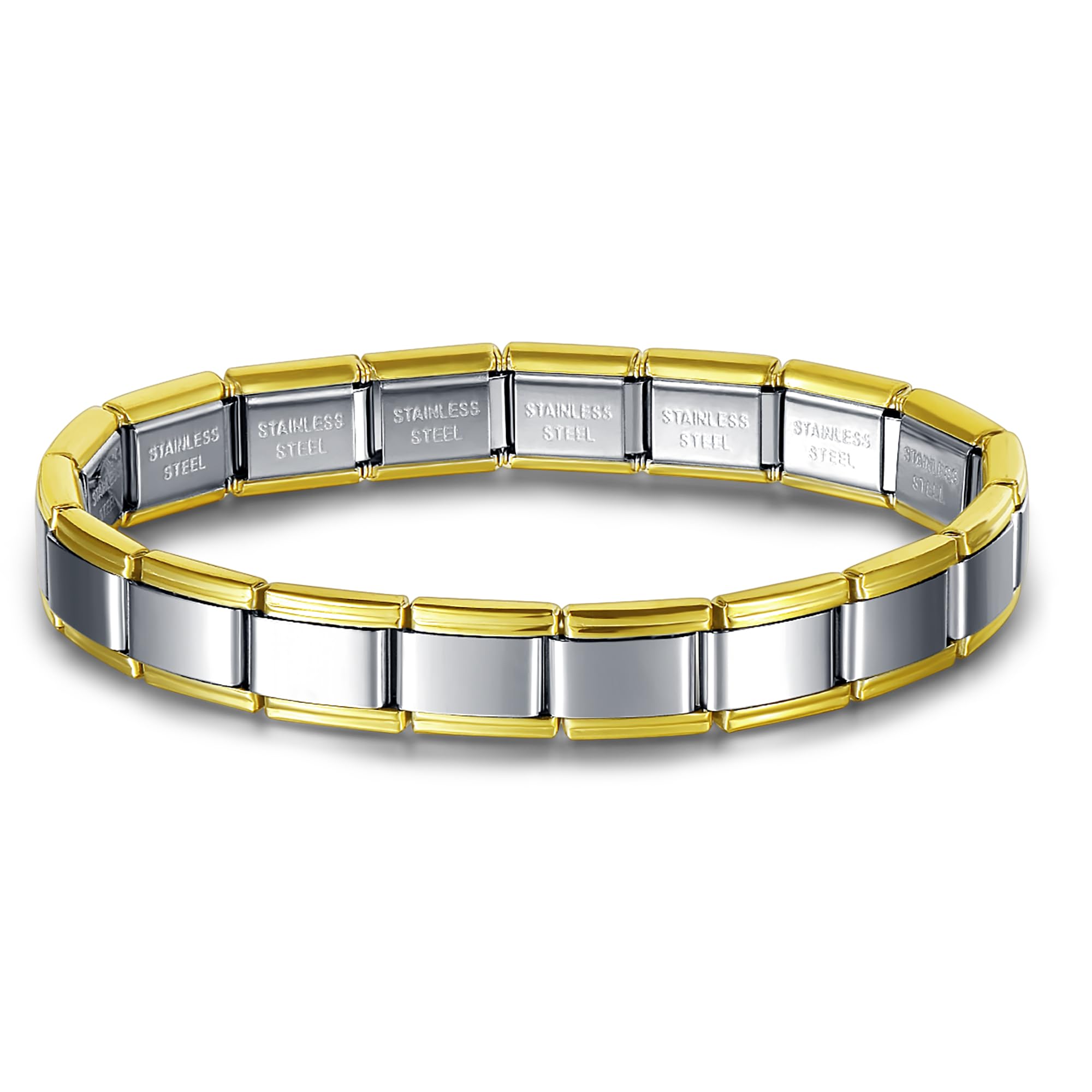 Quiges 9mm Italiaanse Schakel Bedel Module Roestvrij Staal Laser alfabet letter A voor Italië charms Link schakels Armbanden