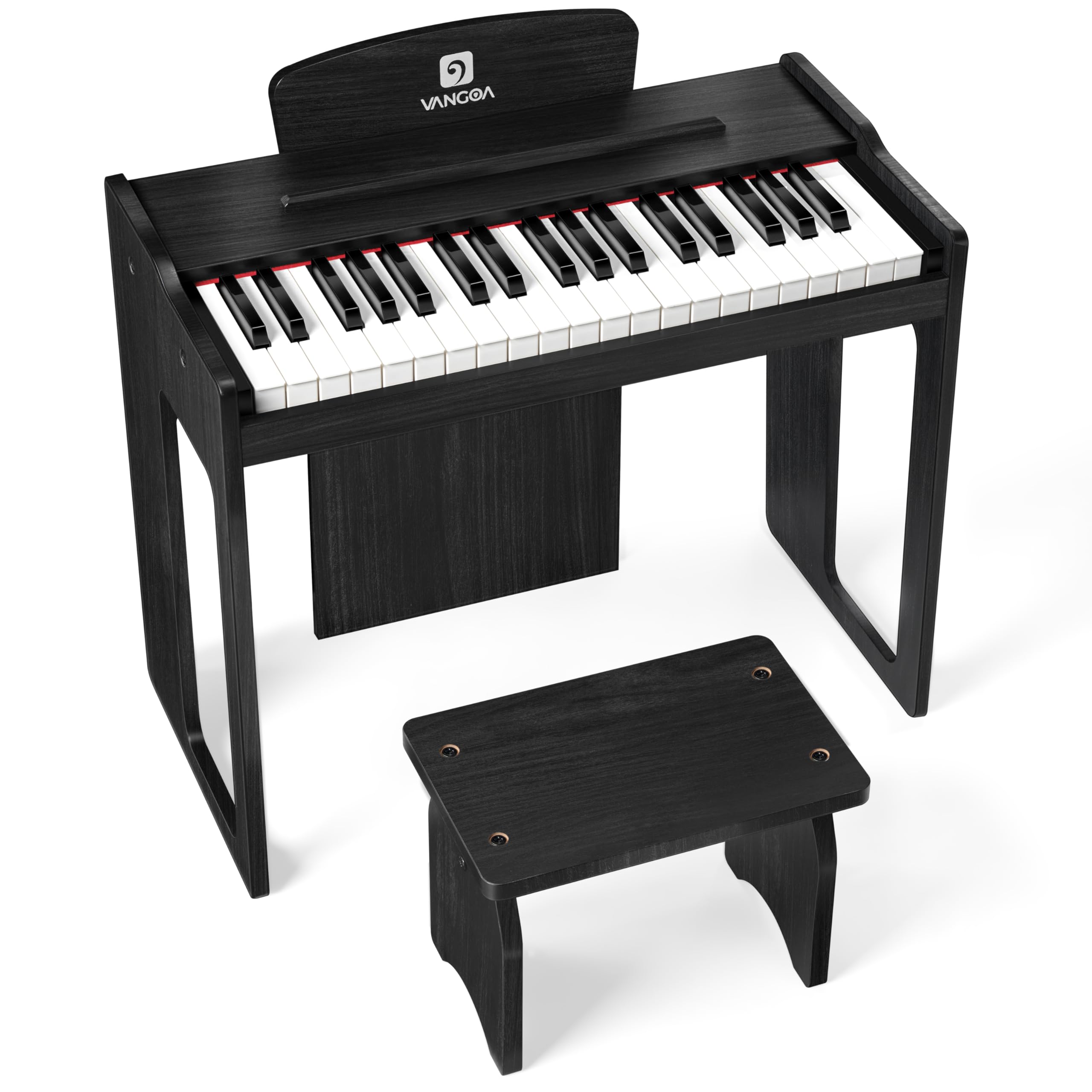 vangoa kids piano keyboard, 37 keys digital piano for kids, music educational instrument toy, wood piano for girls and boys,classic black