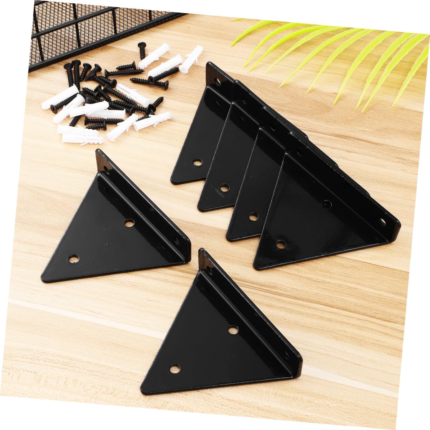 6pcs Heavy Duty Floating Shelf Brackets Wrought Support Brackets for Easy Installation and Space-Saving Shelves Hidden Wall Mount Design