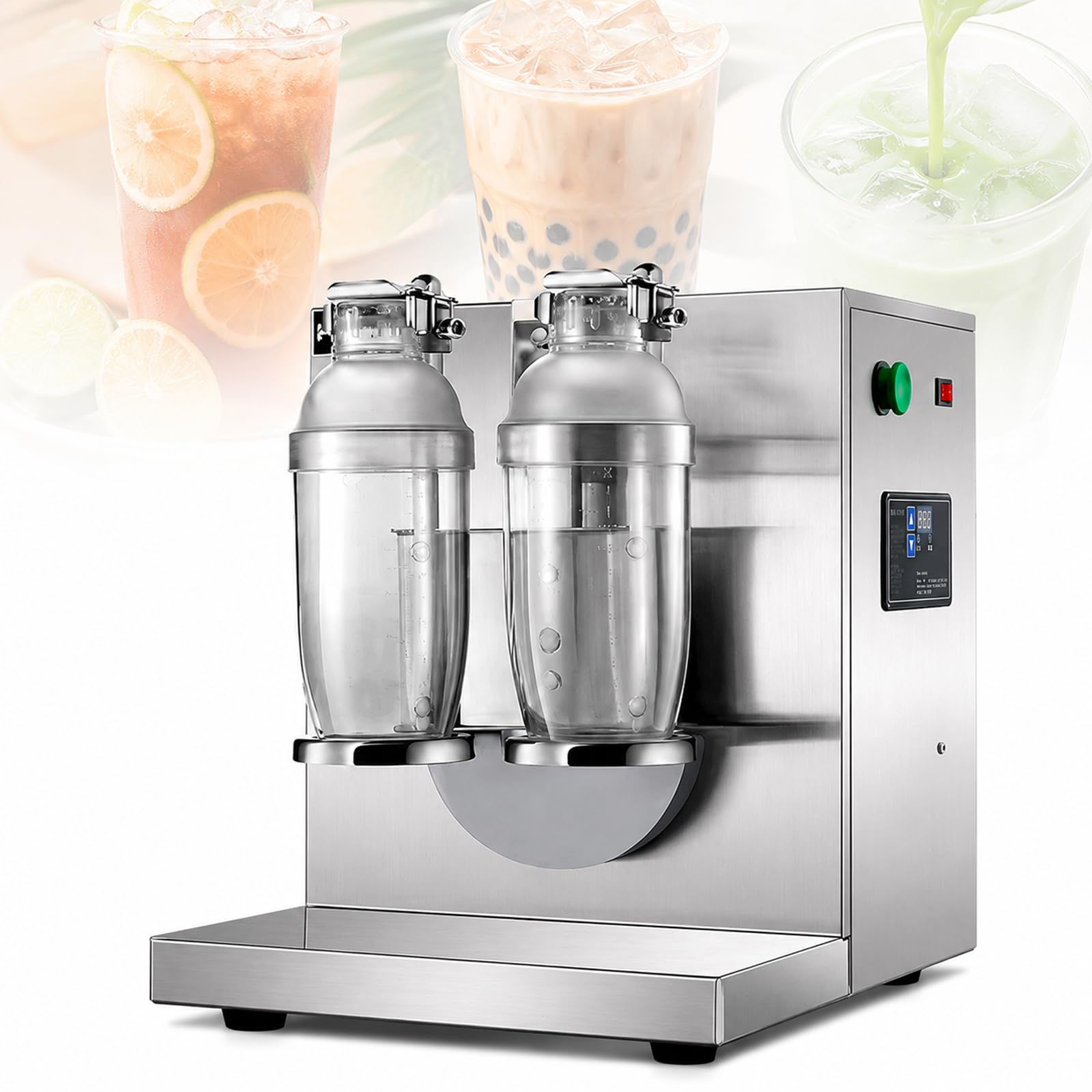 YIYIRAN Commercial Automatic Boba Tea Shaker, Milk Tea Shaker Machine, Dual-cup Automatic Mixer, 1-120s Timer, Adjustable Cup Holders, Adjustable Speed, Includes 2 Cups For Beverage Shops
