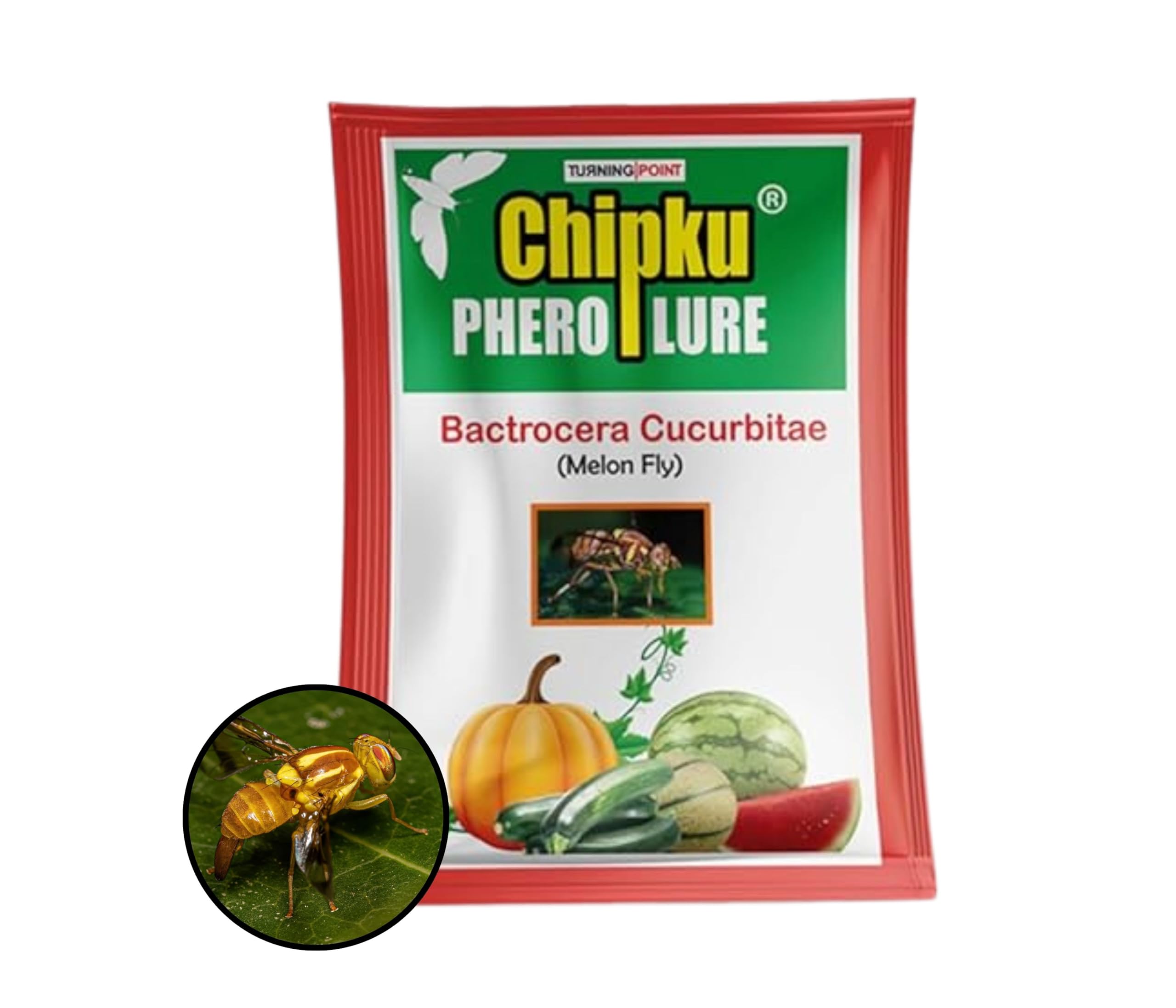 Chipku Melon fly Lure Pack of 5 Pheromone attractant Lure (bactocera cucurbetai) For Glass trap & Maxplus Trap pumpkin vegetable