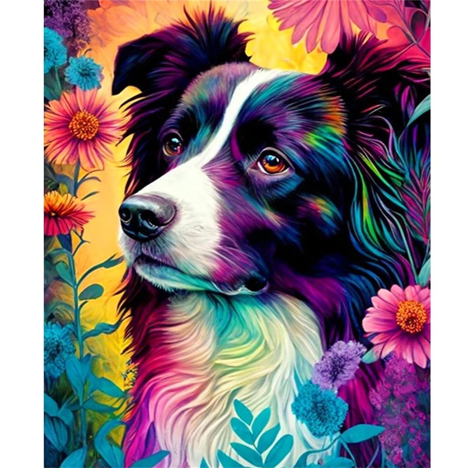 ZHXXFD Peinture Numero Adulte Enfant Avec Cadre Résumé De Chien Teckel Peinture Par Numero Paysage Animaux Acrylique Toile DIY Paint By Numbers Kit 40X50CM(A127