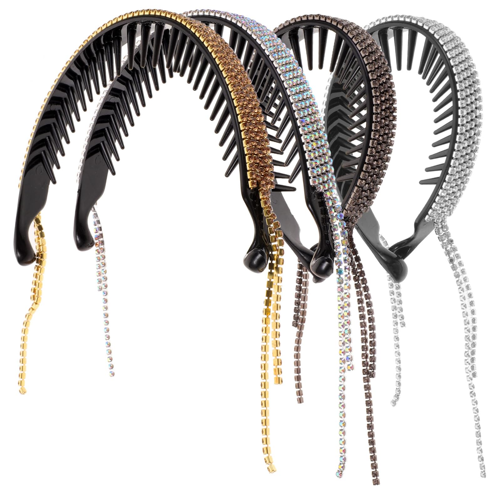 MAGICLULU 12piezas Accesorios Para Recogidos Brillantes Sujetadores De Coleta y Clips De Moño Elegantes y Cómodos Para Tipo De Cabello Para Bodas y Fiestas