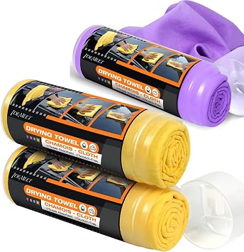 Save 10% on Car Drying Towel 3 Pack-26x17-Chamois Towel for Car-Super Absorbent-Spots/Streak/Scratch Free