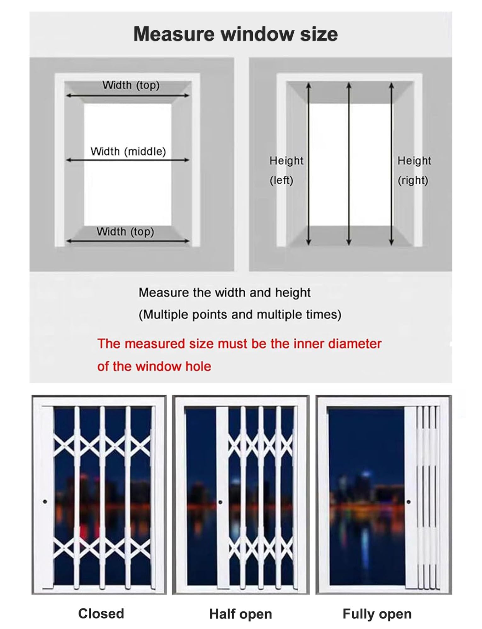 Barras de seguridad con cerradura para ventanas correderas, valla de protección horizontal para evitar robos