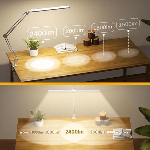 Miniatura 2 de SKYLEO Lámpara de escritorio LED para oficina en casa, luz de escritorio ultra brillante de 2400 lúmenes, lámpara de escritorio para cuidado de los