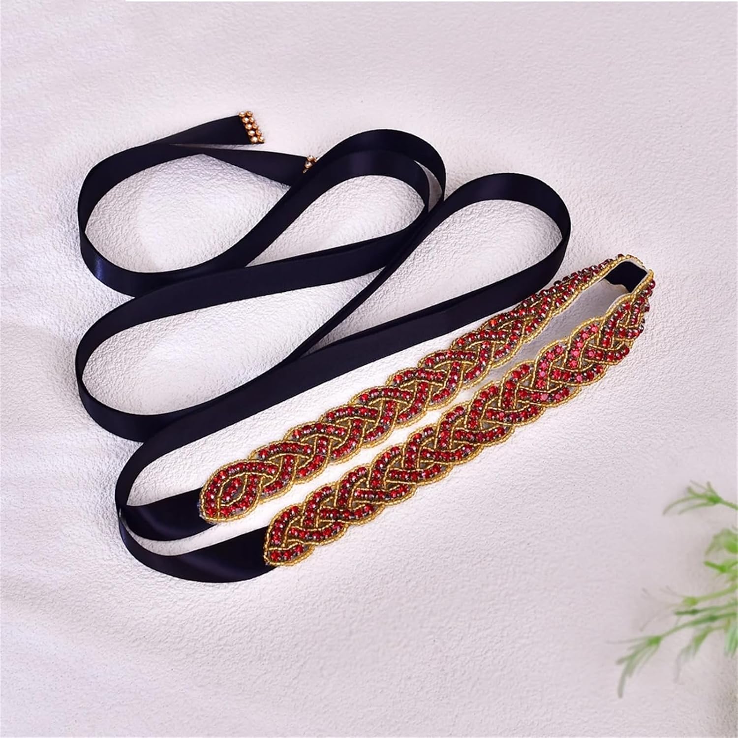 Women’S Handmade Rhinestone Tie Belt For Festival Costumes And Wedding Dresses Bridal Waist Decoration Sash
