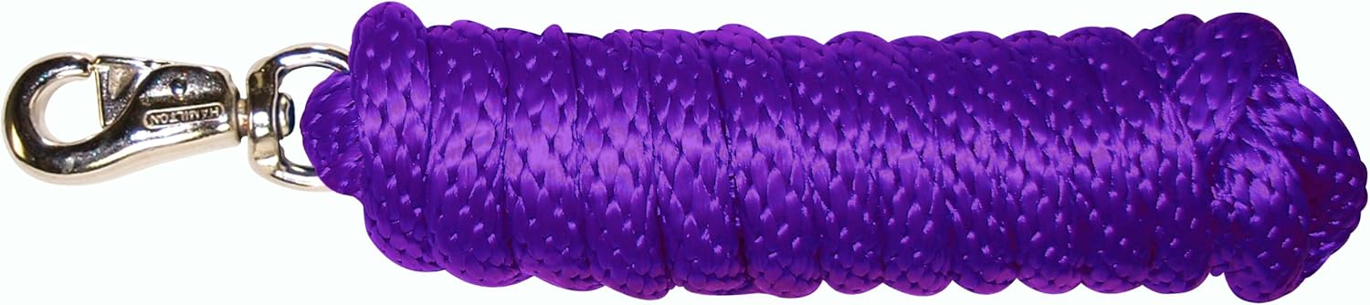 Hamilton Extra Heavy Poly Horse Lead Rope with Bull Snap, 10' Long x 5/8" Thick, Purple, Barn Horse Tack for Daily Use