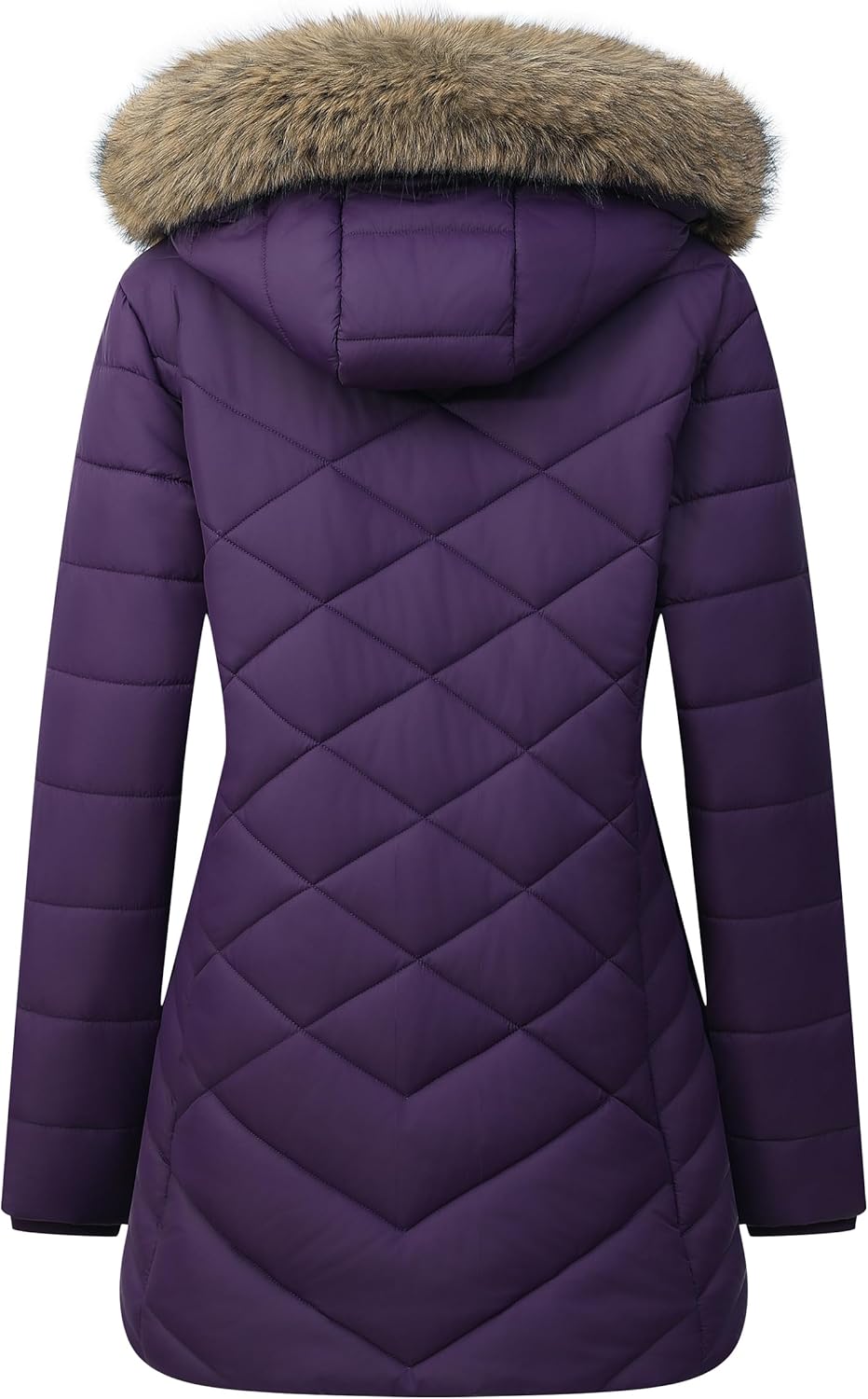 Women's Long Warm Winter Coat Windproof Thickened Fleece Lined Down Jacket Waterproof Puffer Outerwear with Removable Hood - Image 3