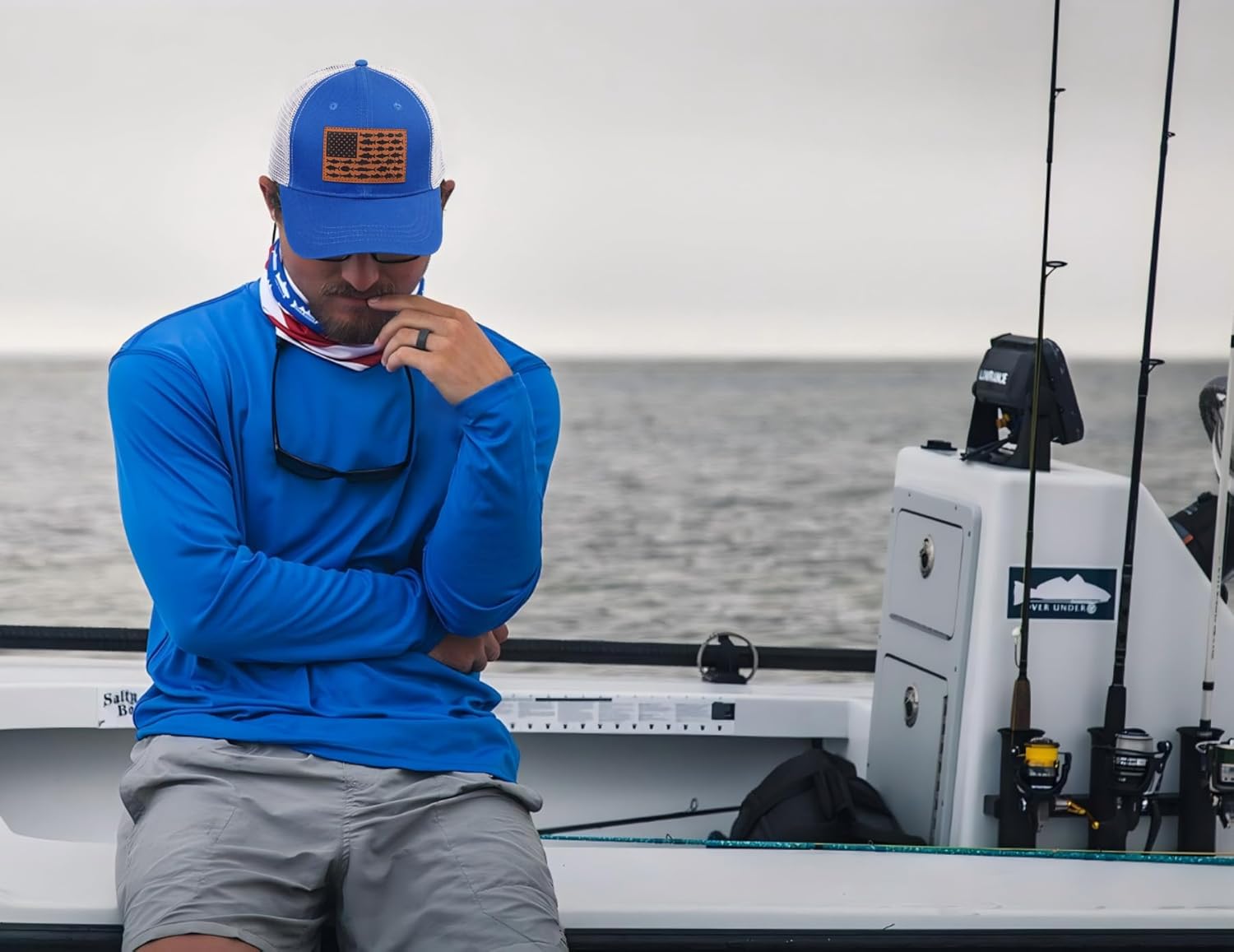 American Fish Flag Trucker Hat, Fishing Gifts for Men, Snapback Fishing Hat Perfect for Fishing and Daily Use - Image 4