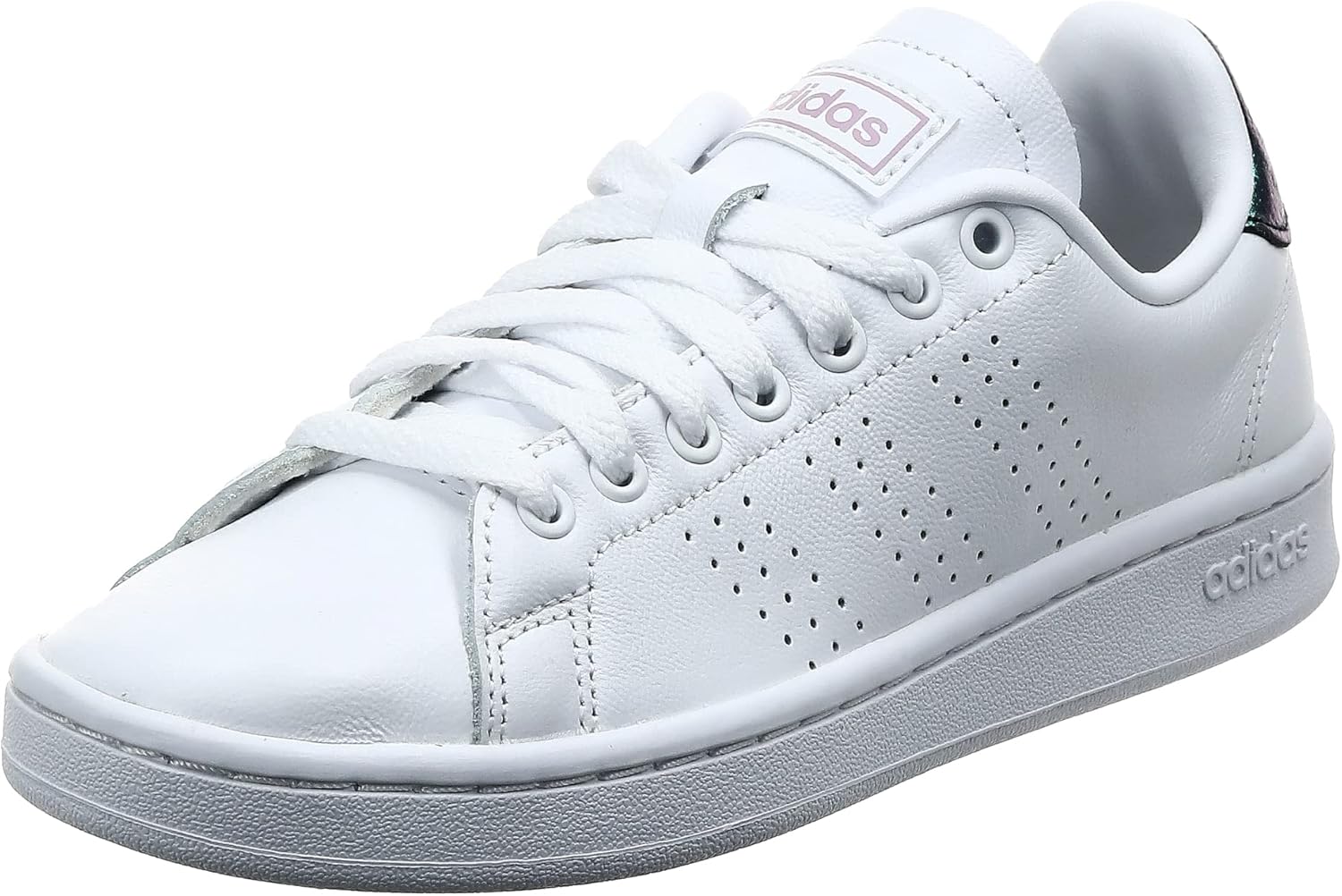 Adidas Advantage Metallic-Backstay Perforated Stripe Back-Logo Lace-Up  Tennis Sneakers for Women - Ftwr White and Green, 37 1/3 EU: Buy Online at  Best Price in Egypt - Souq is now Amazon.eg