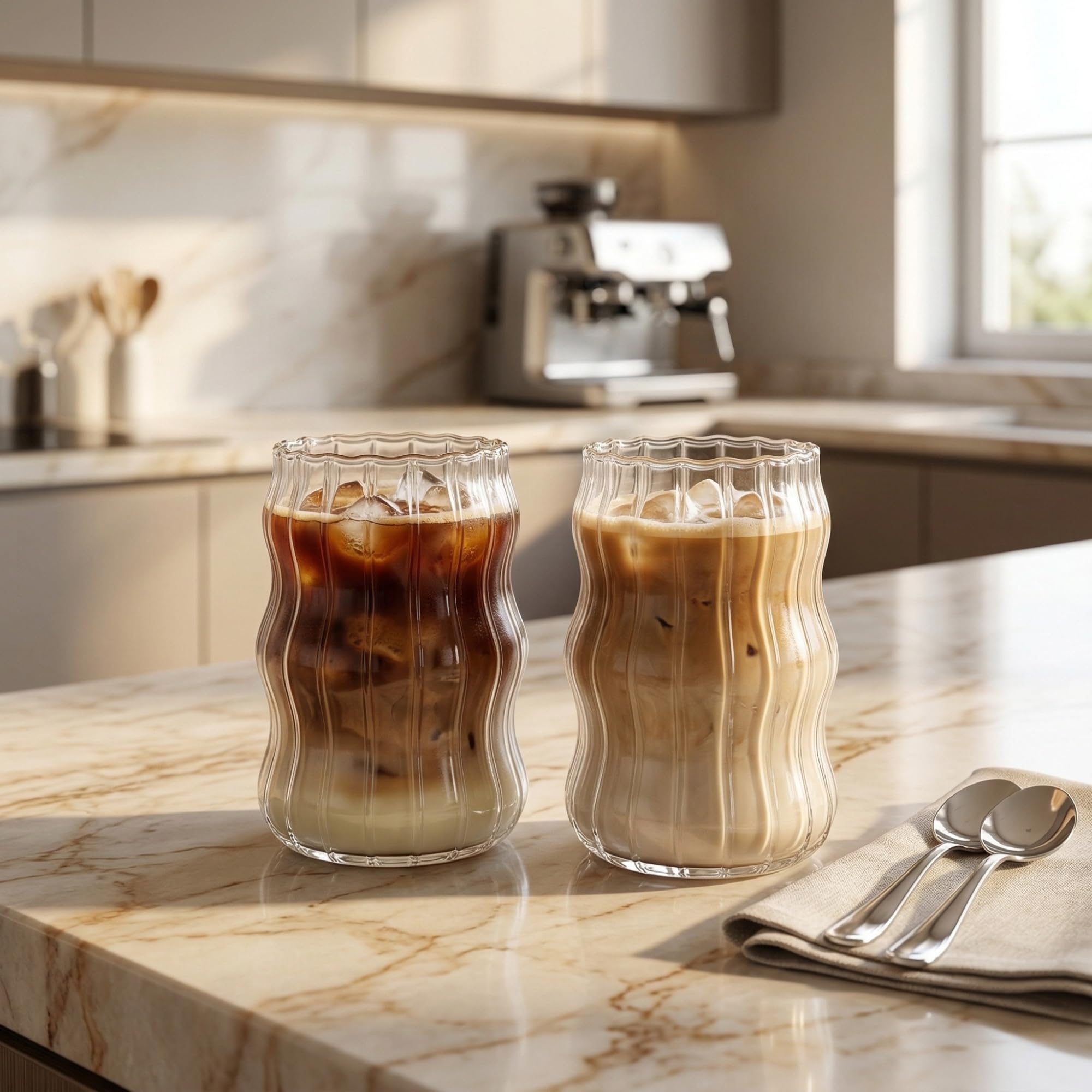 Borosilikat Cam Bardak, 400 Ml Kapasite, Isıya Dayanıklı Yapı, Çift Cidarlı Yalıtım, Ev Ofis Restoran İçin Kullanıma Uygun Borosilikat Cam Çay Kahve Espresso Latte Sunum Bardağı