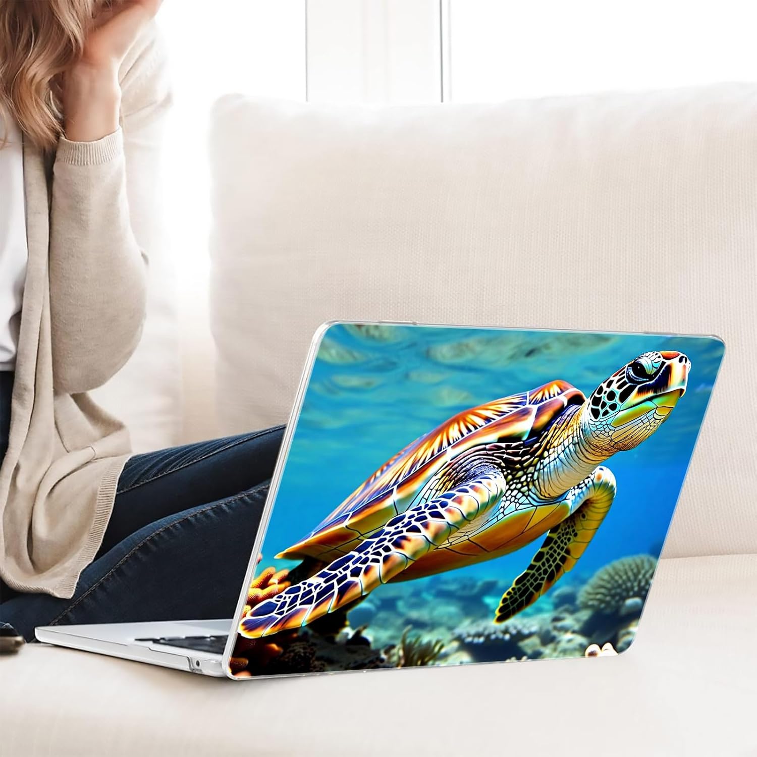 Compatible with MacBook Neo 13-inch, Hard Shell Case with Keyboard Cover and Screen Protector (A3404 A18 Pro chip, 2026 Release) - Sea Turtles MC22070